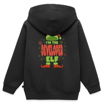 Softwareentwickler Weihnachtself - Kinder Premium Organic Zip Hoodie - Schwarz - Hinten - AI Model Kid Male (0cm)