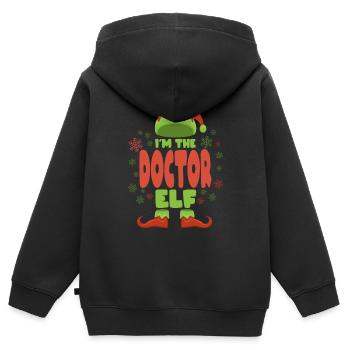 Doktor Weihnachtself - Kinder Premium Organic Zip Hoodie - Schwarz - Hinten - AI Model Kid Male (0cm)