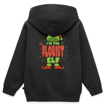 Florist Weihnachtself - Kinder Premium Organic Zip Hoodie - Schwarz - Hinten - AI Model Kid Male (0cm)