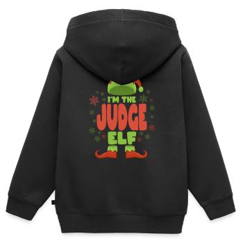 Richter Weihnachtself - Kinder Premium Organic Zip Hoodie - Schwarz - Hinten - AI Model Kid Male (0cm)