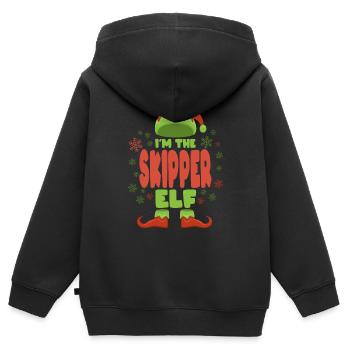 Skipper Elfe de Noël - Sweat Premium à capuche zippé enfant bio - noir - Dos - AI Model Kid Male (0cm)