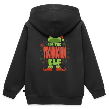 Techniker Weihnachtself - Kinder Premium Organic Zip Hoodie - Schwarz - Hinten - AI Model Kid Male (0cm)