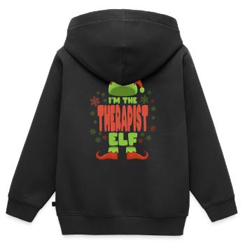 Therapeut Weihnachtself - Kinder Premium Organic Zip Hoodie - Schwarz - Hinten - AI Model Kid Male (0cm)