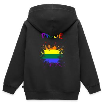 LGBTQ Pride - Kinder Premium Organic Zip Hoodie - Schwarz - Hinten - AI Model Kid Male (0cm)
