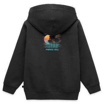 Mexiko-Stadt Mexiko Stilvoller Souvenirurlaub - Kinder Premium Organic Zip Hoodie - Schwarz - Hinten - AI Model Kid Male (0cm)