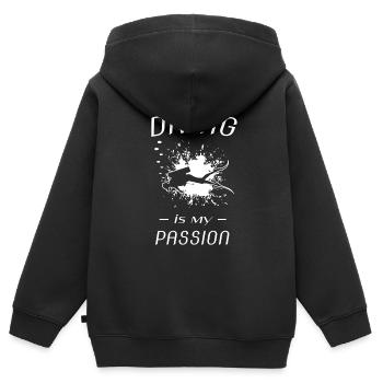 diving - Kinder Premium Organic Zip Hoodie - Schwarz - Hinten - AI Model Kid Male (0cm)