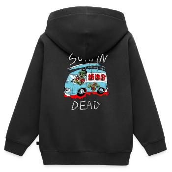 kombi zombie - Kinder Premium Organic Zip Hoodie - Schwarz - Hinten - AI Model Kid Male (0cm)