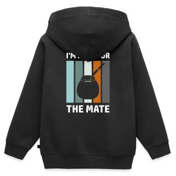 Mate Saying Amérique latine Sud-Américain Yerba - Sweat Premium à capuche zippé enfant bio - noir - Dos - AI Model Kid Male (0cm)