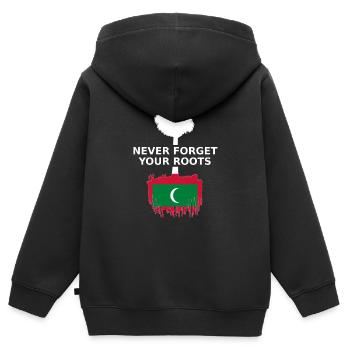 Malediven Wurzeln Spruch - Kinder Premium Organic Zip Hoodie - Schwarz - Hinten - AI Model Kid Male (0cm)