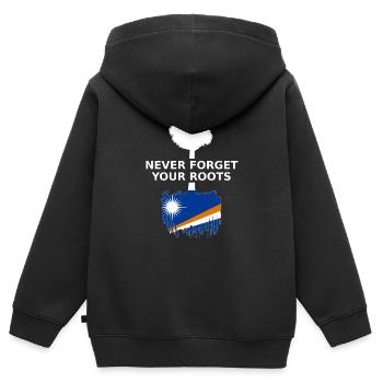 Racines de Marshallinseln Îles Marshall - Sweat Premium à capuche zippé enfant bio - noir - Dos - AI Model Kid Male (0cm)