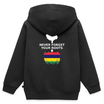 Mauritius Never Forget Your Roots - Kids Premium Organic Zip-up Hoodie - black - Back - AI Model Kid Male (0cm)