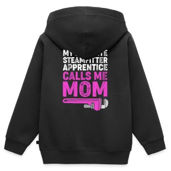 Industrie Schlosser Rohr - Kinder Premium Organic Zip Hoodie - Schwarz - Hinten - AI Model Kid Male (0cm)