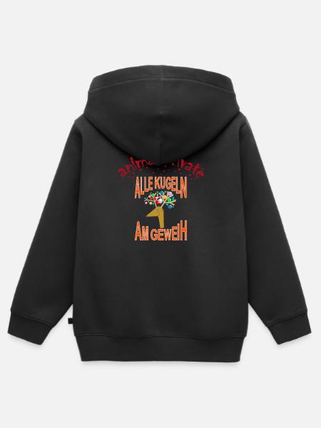 alle Kugeln am Geweih - Kinder Premium Organic Zip Hoodie - Schwarz