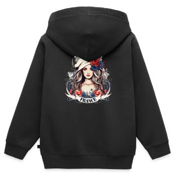 T-shirt France - Kids Premium Organic Zip-up Hoodie - black - Back - AI Model Kid Male (0cm)