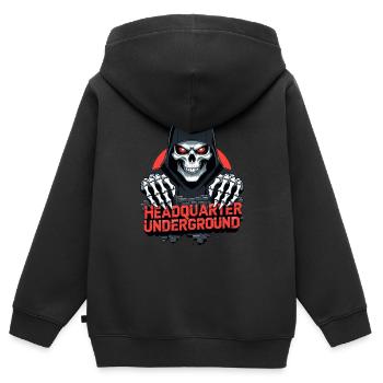 Gangster Skull - Kinder Premium Organic Zip Hoodie - Schwarz - Hinten - AI Model Kid Male (0cm)