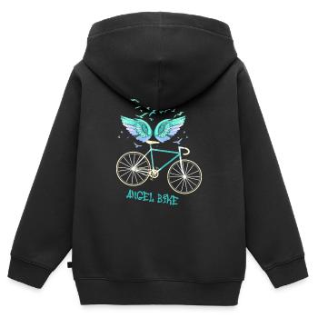 engelsflügel,flügel,angelwings,fahrrad,angelbike - Kinder Premium Organic Zip Hoodie - Schwarz - Hinten - AI Model Kid Male (0cm)