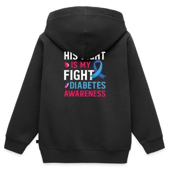 Insulin Junkie Diabetiker Diabetes Zucker Typ1 - Kinder Premium Organic Zip Hoodie - Schwarz - Hinten - AI Model Kid Male (0cm)