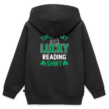 Tolle Lesen Leser Witze Memes Sprüche Schön Funny - Kinder Premium Organic Zip Hoodie - Schwarz - Hinten - AI Model Kid Male (0cm)