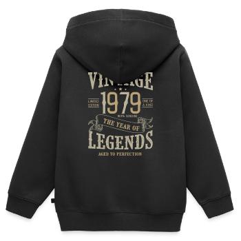 Jahrgang 1979 Jahrgang Jubiläum Jahrgang Legenden 1979 - Kinder Premium Organic Zip Hoodie - Schwarz - Hinten - AI Model Kid Male (0cm)