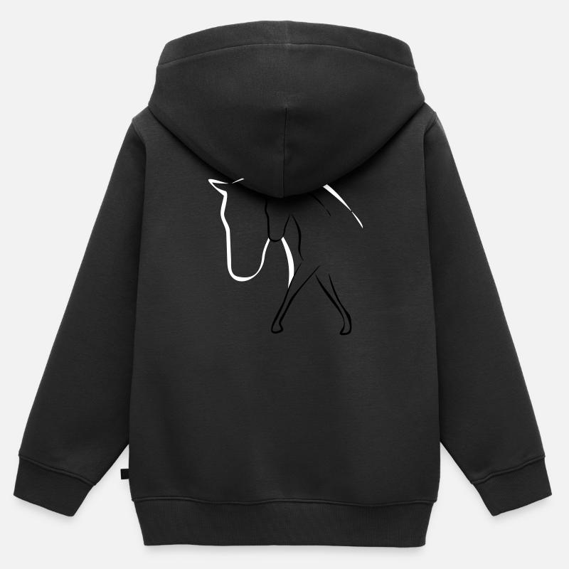 cavalli - Felpa Premium con cappuccio con zip bambino bio - nero