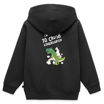 I'm Ready To Crush Kindergarten Dinosaur Unicorn - Kids Premium Organic Zip-up Hoodie - black - Back - AI Model Kid Male (0cm)