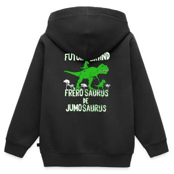 Futur grand frèrosaurus jumosaurus - Sweat Premium à capuche zippé enfant bio - noir - Dos - AI Model Kid Male (0cm)