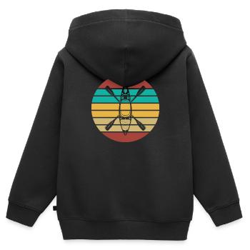 Sports nautiques en kayak - Sweat Premium à capuche zippé enfant bio - noir - Dos - AI Model Kid Male (0cm)