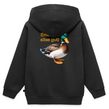 Ente gut, alles gut! - Kinder Premium Organic Zip Hoodie - Schwarz - Hinten - AI Model Kid Male (0cm)
