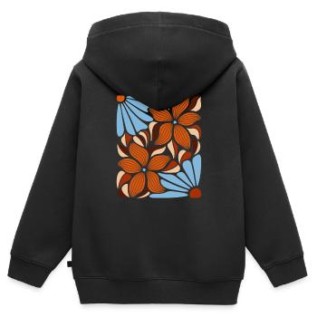 Boho Blumen Frühling Sommer Garten Natur - Kinder Premium Organic Zip Hoodie - Schwarz - Hinten - AI Model Kid Male (0cm)