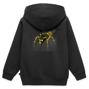 wespe - Kinder Premium Organic Zip Hoodie - Schwarz - Hinten - AI Model Kid Male (0cm)