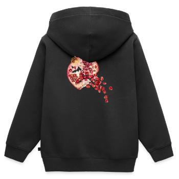 Granatapfel - Kinder Premium Organic Zip Hoodie - Schwarz - Hinten - AI Model Kid Male (0cm)