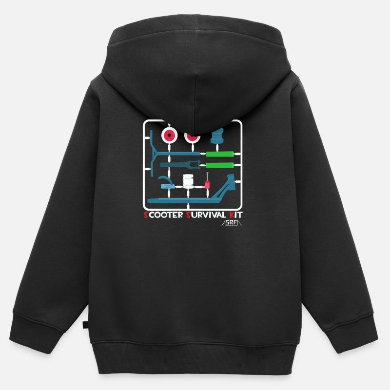 Roller survival kit - Kinder Premium Organic Zip Hoodie - Schwarz