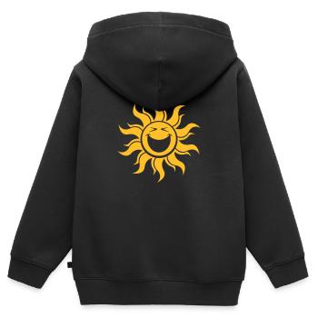 vl058a_sonne_1c - Kids Premium Organic Zip-up Hoodie - black - Back - AI Model Kid Male (0cm)