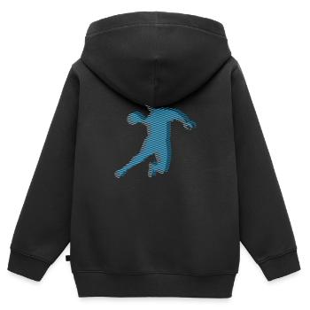 HANDBALL Streifenraster - Kinder Premium Organic Zip Hoodie - Schwarz - Hinten - AI Model Kid Male (0cm)
