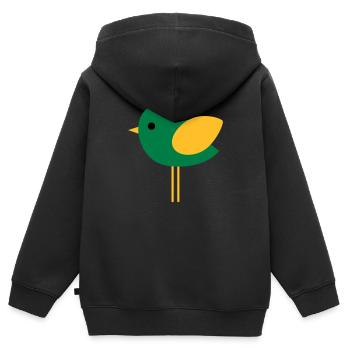 Vogel - Kinder Premium Organic Zip Hoodie - Schwarz - Hinten - AI Model Kid Male (0cm)