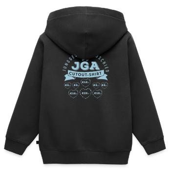 JGA Cutout Shirt, Spiel Shirt, Bräutigam verstei - Kinder Premium Organic Zip Hoodie - Schwarz - Hinten - AI Model Kid Male (0cm)