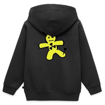 poupée vaudou contre l'énergie nucléaire - Sweat Premium à capuche zippé enfant bio - noir - Dos - AI Model Kid Male (0cm)