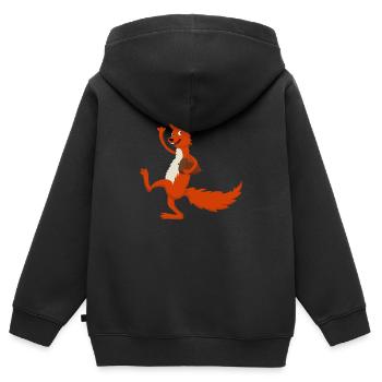 Eichhörnchen mit Eichel - Kinder Premium Organic Zip Hoodie - Schwarz - Hinten - AI Model Kid Male (0cm)