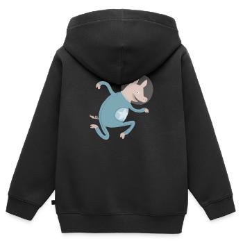 Schwein im All - Kinder Premium Organic Zip Hoodie - Schwarz - Hinten - AI Model Kid Male (0cm)