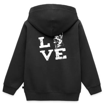 LOVE - German Shepherd - German Shepherd - Kids Premium Organic Zip-up Hoodie - black - Back - AI Model Kid Male (0cm)