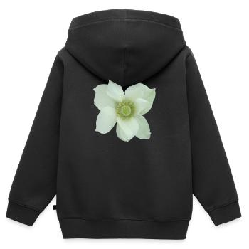 Flower de - Kinder Premium Organic Zip Hoodie - Schwarz - Hinten - AI Model Kid Male (0cm)