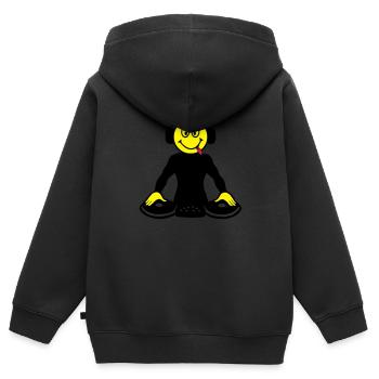DJ - Sweat Premium à capuche zippé enfant bio - noir - Dos - AI Model Kid Male (0cm)