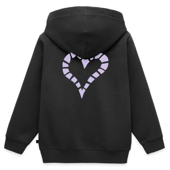 coeur valentin decoupe - Sweat Premium à capuche zippé enfant bio - noir - Dos - AI Model Kid Male (0cm)