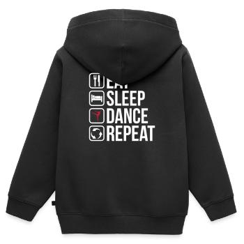 Eat Sleep Dance Repeat - Kinder Premium Organic Zip Hoodie - Schwarz - Hinten - AI Model Kid Male (0cm)