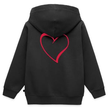 Heart - Kinder Premium Organic Zip Hoodie - Schwarz - Hinten - AI Model Kid Male (0cm)