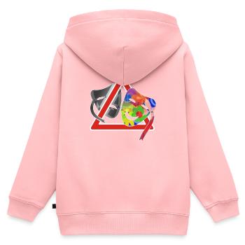 ACHTUNG Stimmungsschwankungen - Kinder Premium Organic Zip Hoodie - Rosa - Hinten - AI Model Kid Female (0cm)