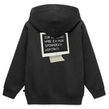 Télé réalité - Sweat Premium à capuche zippé enfant bio - noir - Dos - AI Model Kid Male (0cm)