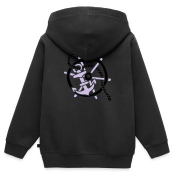 Anker Seemann Anchor Sailor Tattoo Oldschool SOS - Kinder Premium Organic Zip Hoodie - Schwarz - Hinten - AI Model Kid Male (0cm)