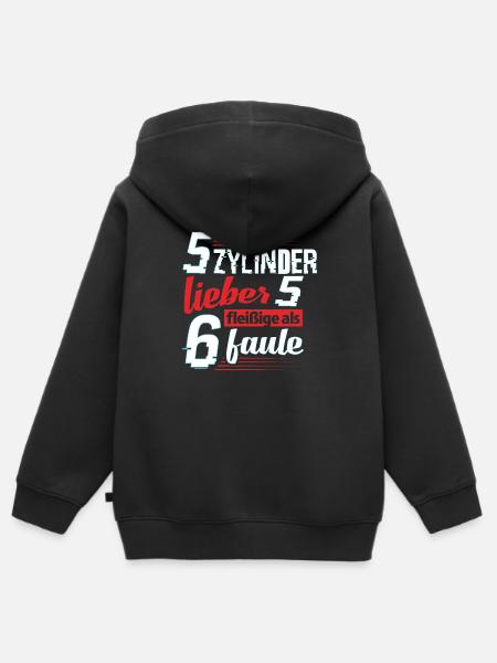 5 Zylinder - Kinder Premium Organic Zip Hoodie - Schwarz