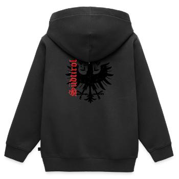 Südtirol - Kinder Premium Organic Zip Hoodie - Schwarz - Hinten - AI Model Kid Male (0cm)